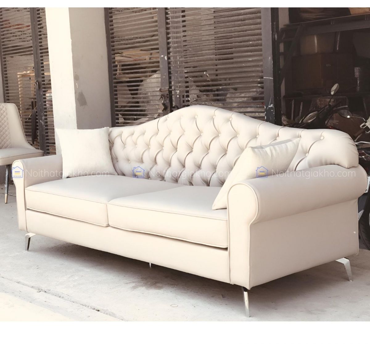 Sofa tân cổ điển Adora BA12 bọc da cao cấp